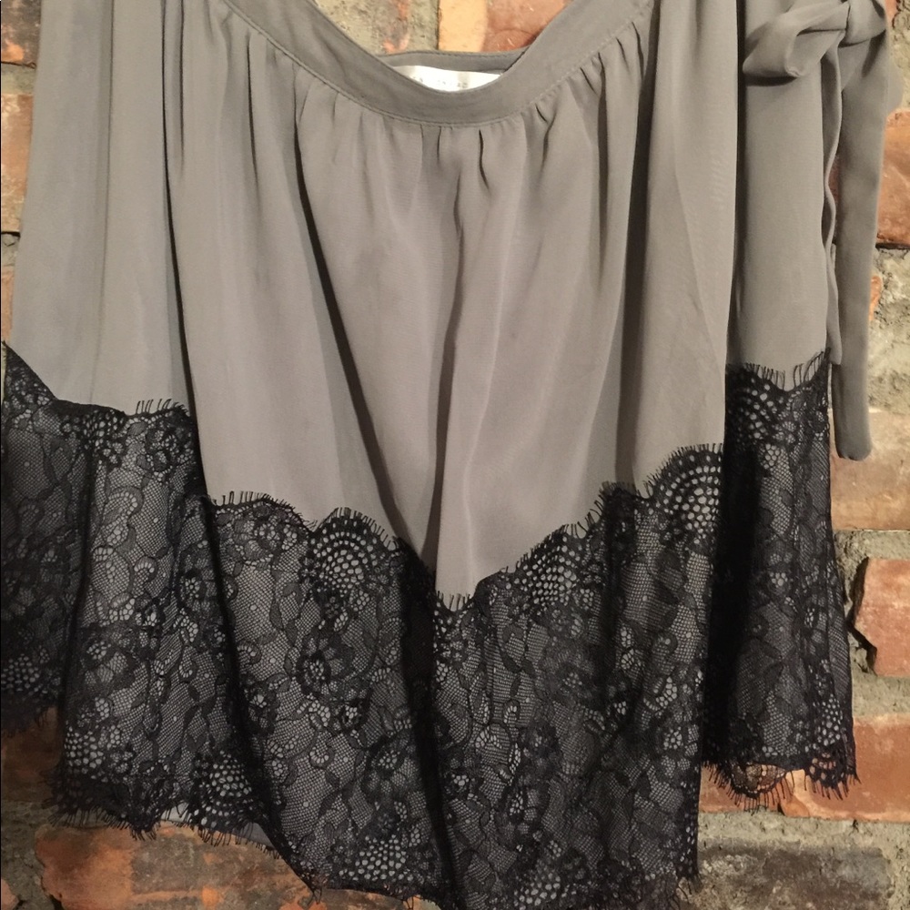 Grey and Black Lace Skirt